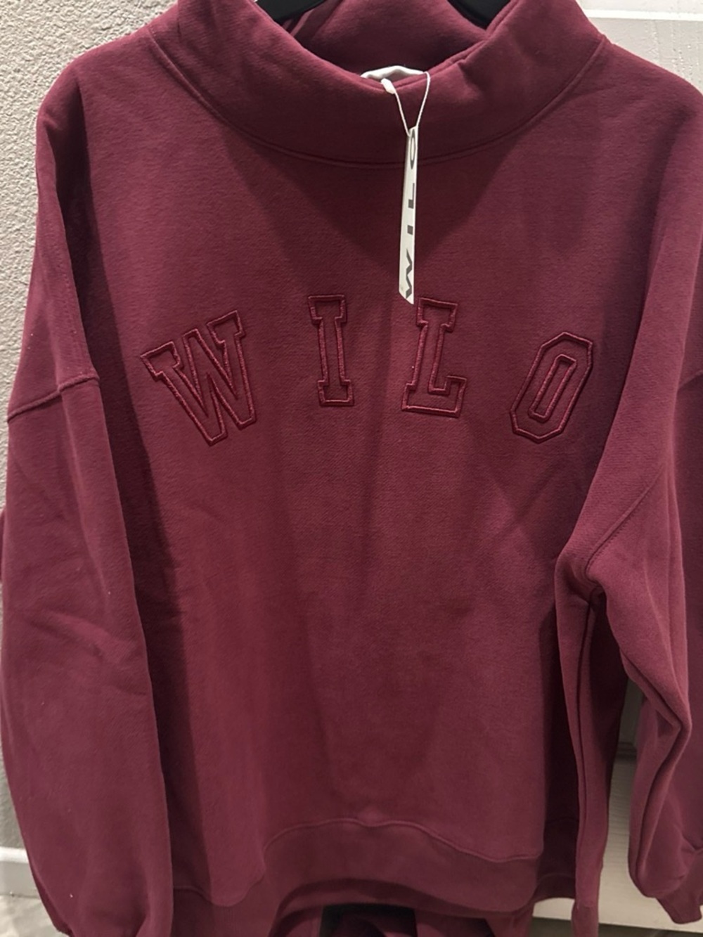 Willow Women's Cowl Turtleneck Sweatshirt and leggings set — Merlot